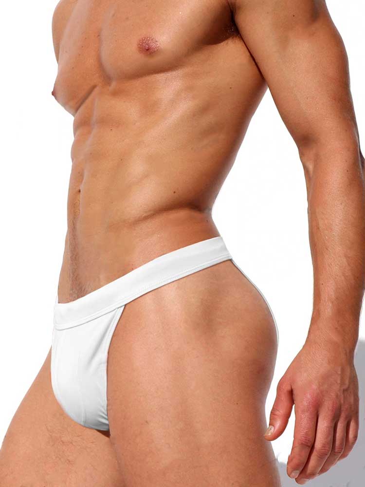 Men's High Cut Half Wrapped Hip Swim Briefs