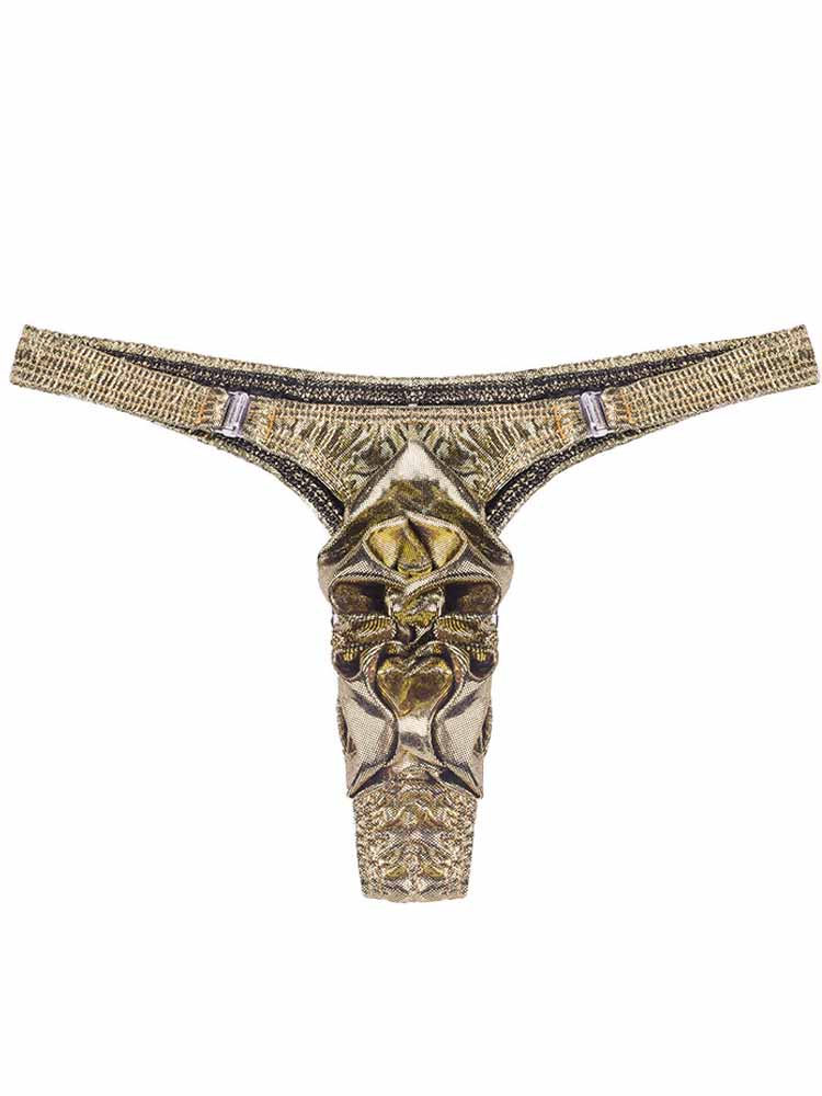 Men's Narrow Side Detachable Button Thong
