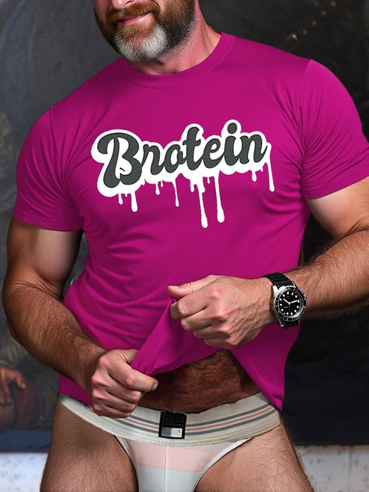Men's Brotein Print Gay Pride T-Shirt