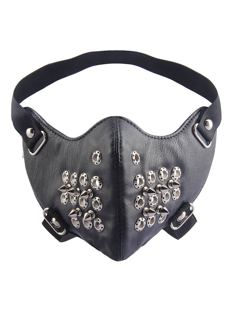 Punk Gothic Spiked Leather Half Face Mask