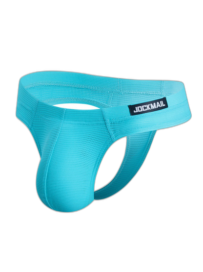 Men's Simple Breathable Mesh Pouch Thong & Strings