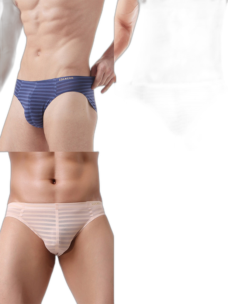 3 Pack Men's Mesh Nylon Breathable Solid Color Bikini