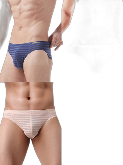 3 Pack Men's Mesh Nylon Breathable Solid Color Bikini