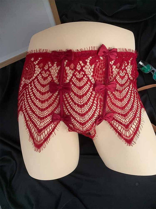 Sexy Sheer Lace Skirt Trim Crossdresser Jockstrap
