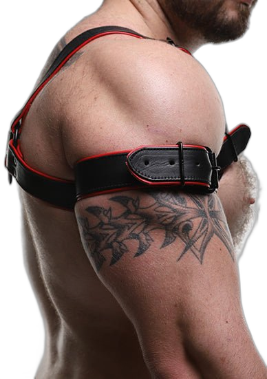 ruff GEAR Double Tone Leather Bicep Strap Red Black