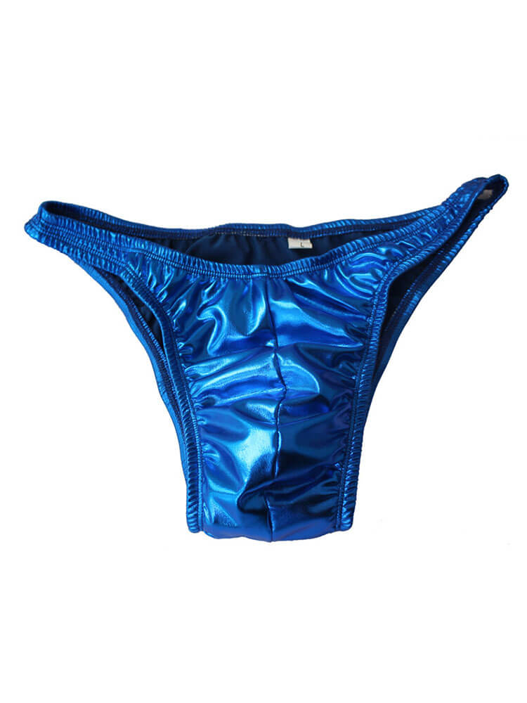 Men's Solid-Color Glossy Bodybuilding Briefs