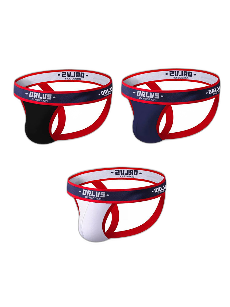 3 Pack Men's U-Pouch Striped Sexy Jockstraps