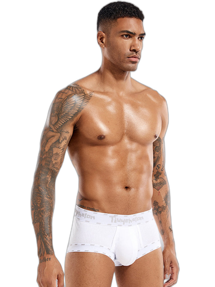 Men's Threaded Fabric Pouch Trunks With Fly