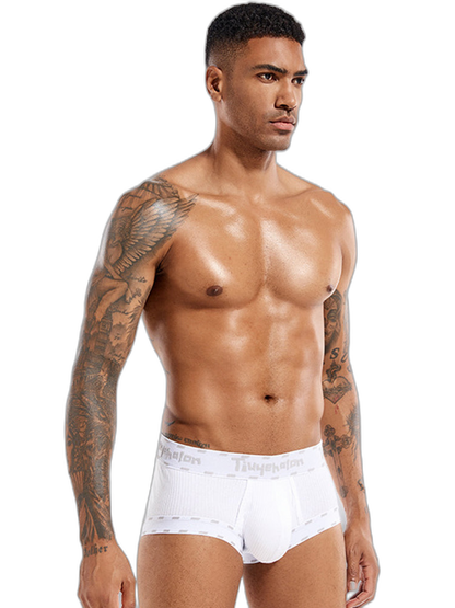 Men's Threaded Fabric Pouch Trunks With Fly