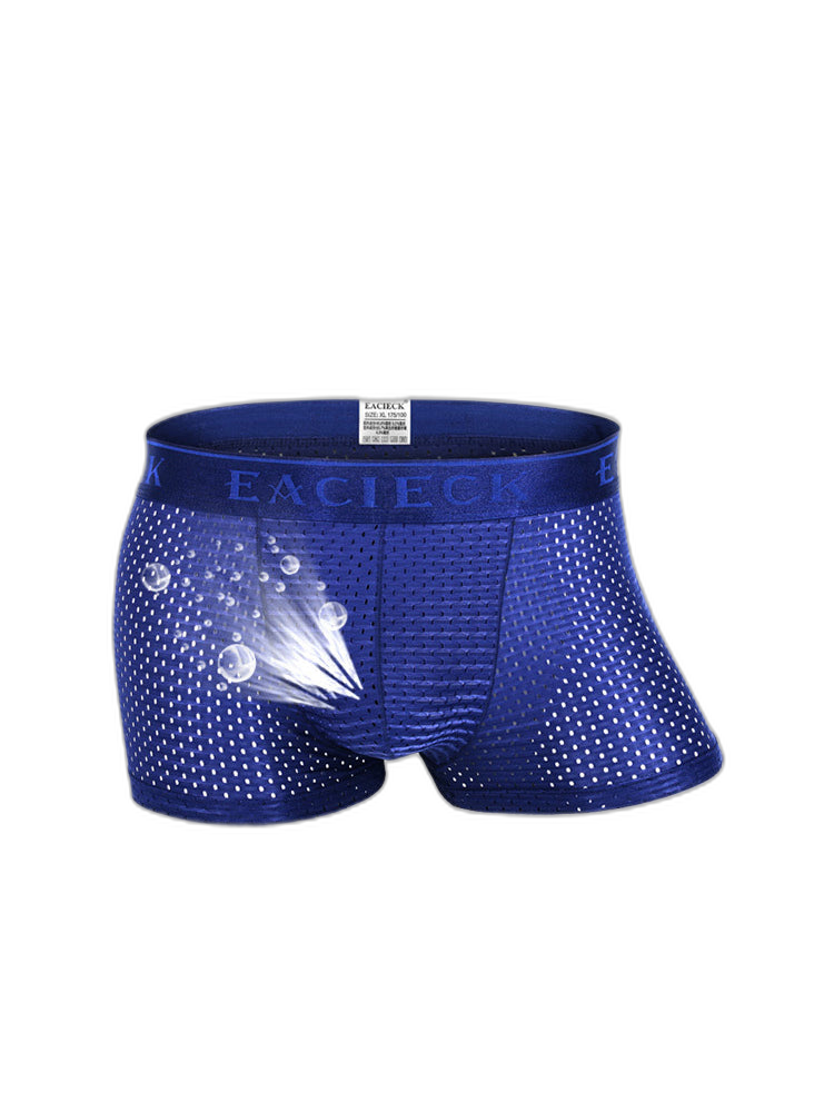 Men's Mesh Thin Ice Silk High-Stretch Comfy Waistband Trunks
