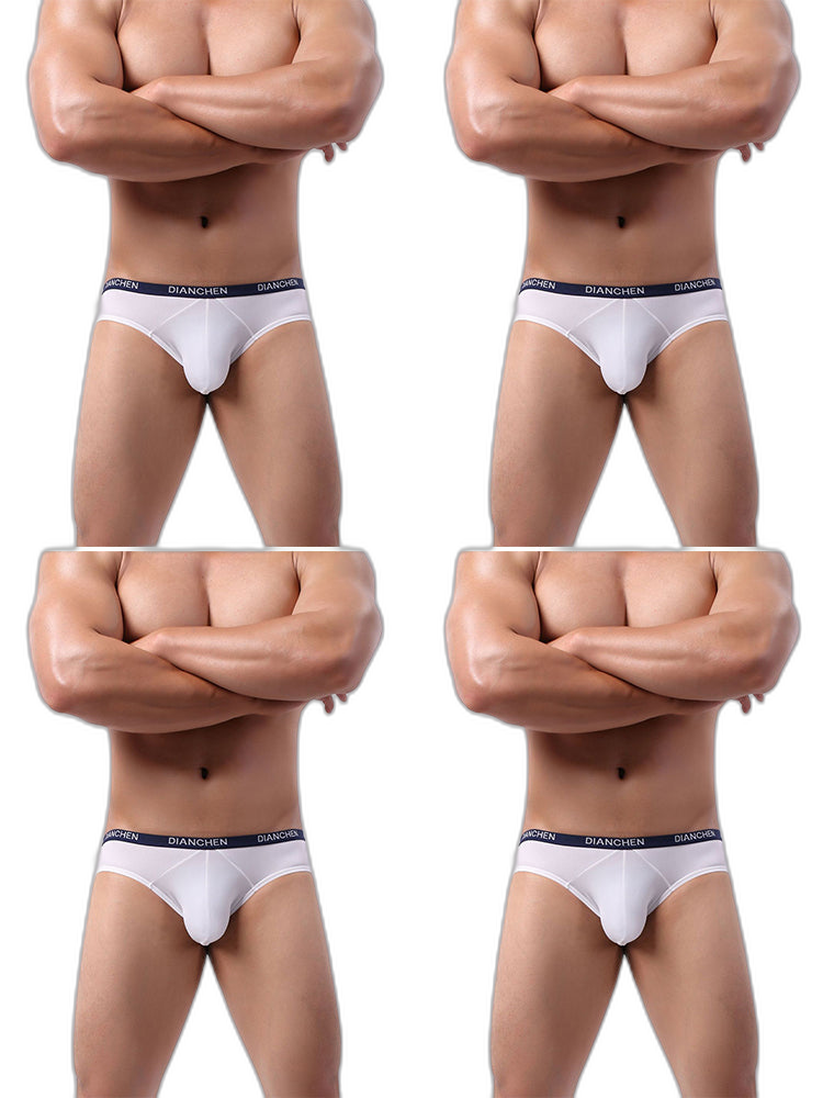 4 Pack Men's Ultra-Soft Ice Silk Briefs