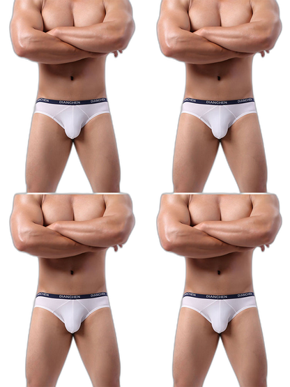 4 Pack Men's Ultra-Soft Ice Silk Briefs