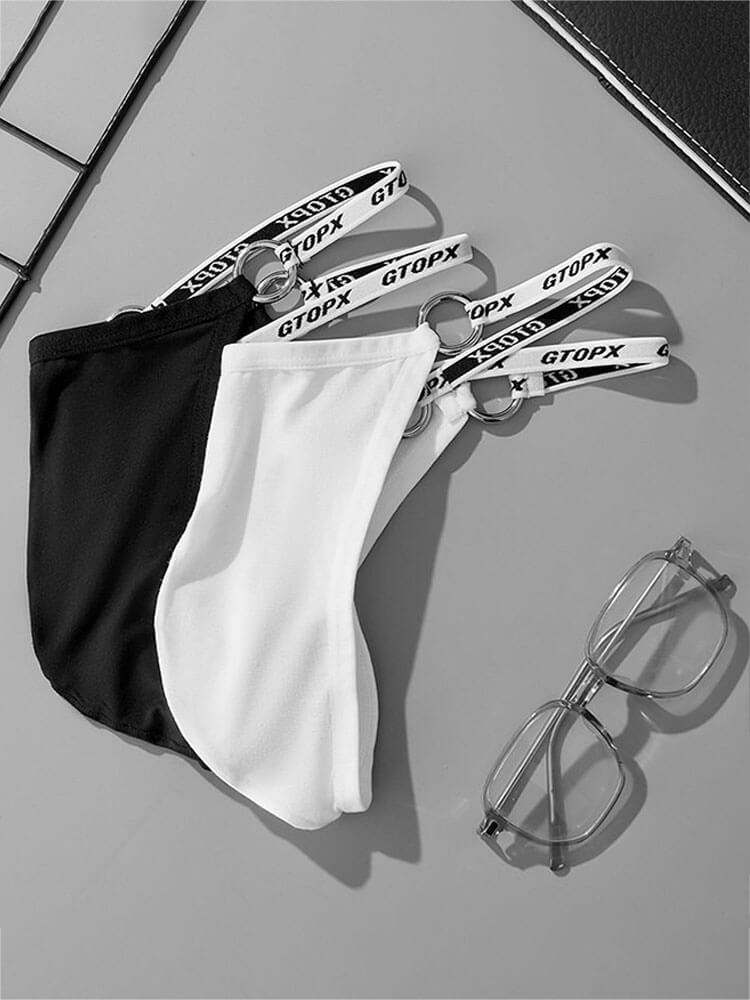 Men's Low-Rise Sexy U-Convex Pouch Suspender Thong