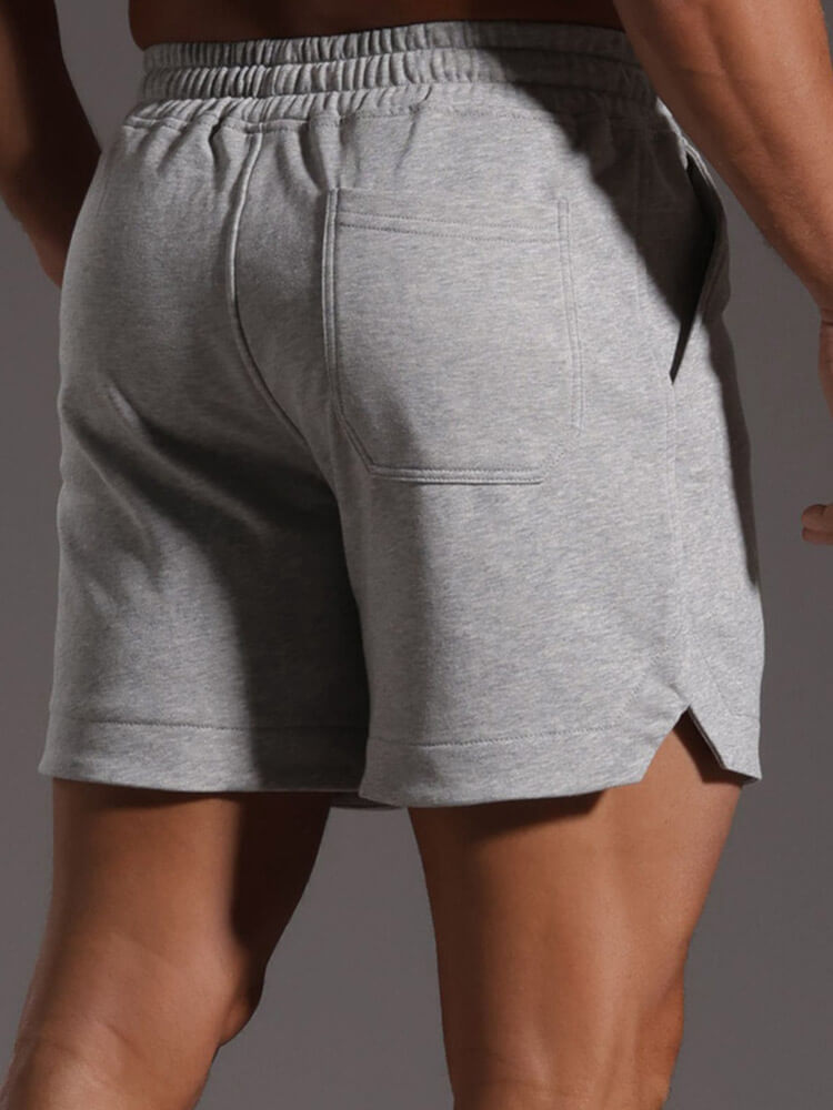 Men's Casual Fitness Running Solid Color Slits Shorts