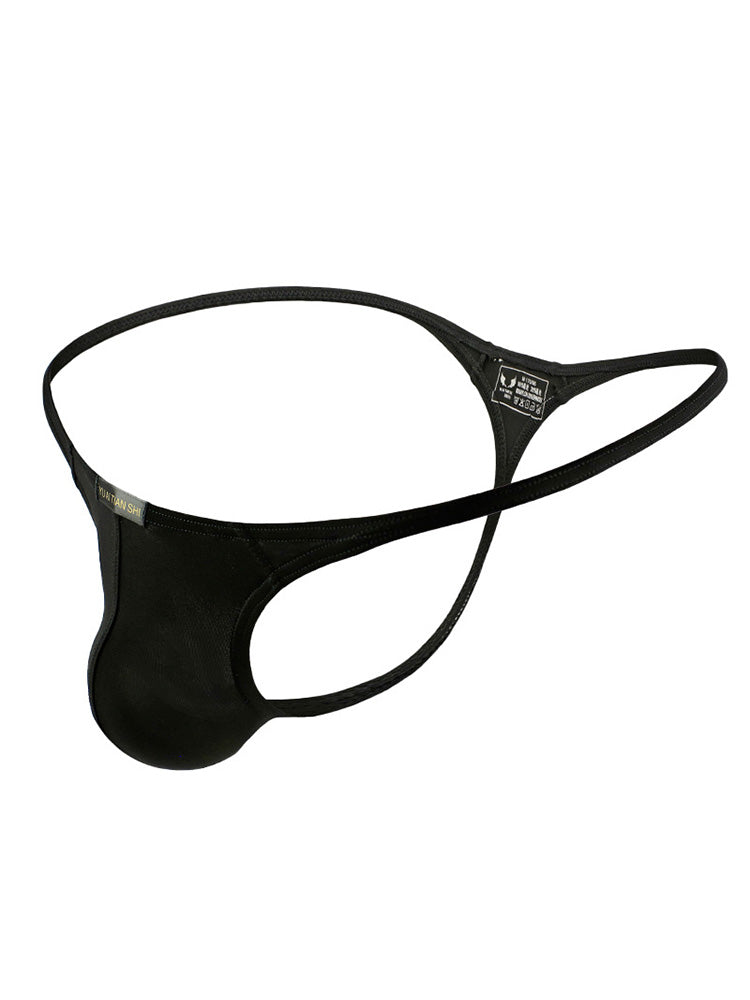 Solid Color Low Waist Breathable Nylon Thong