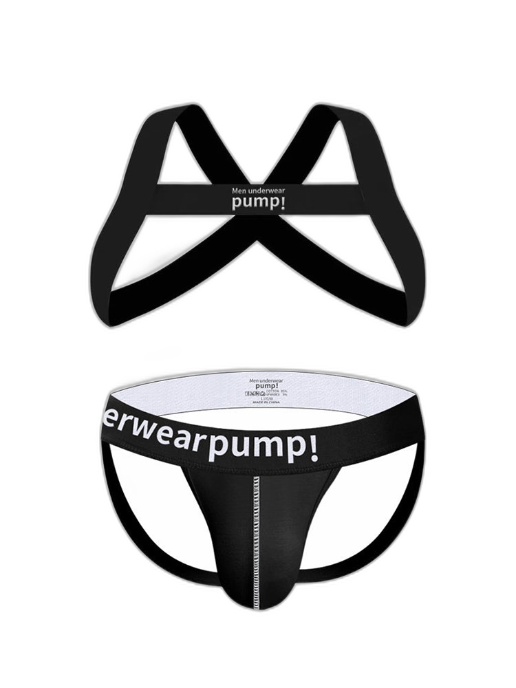 Men's Sporty Cut Anti-Chafing Stretch Fit Shoulder Strap & Underwear