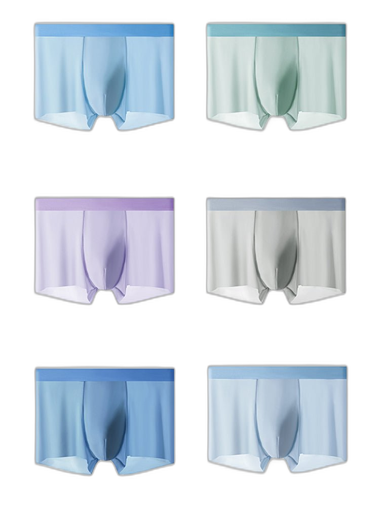 4-Pack Men's Stretch Fit Anti-Odor Seamless Ice Silk Trunks
