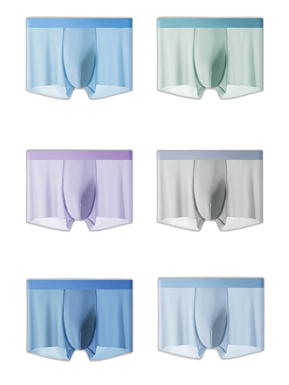 4-Pack Men's Stretch Fit Anti-Odor Seamless Ice Silk Trunks