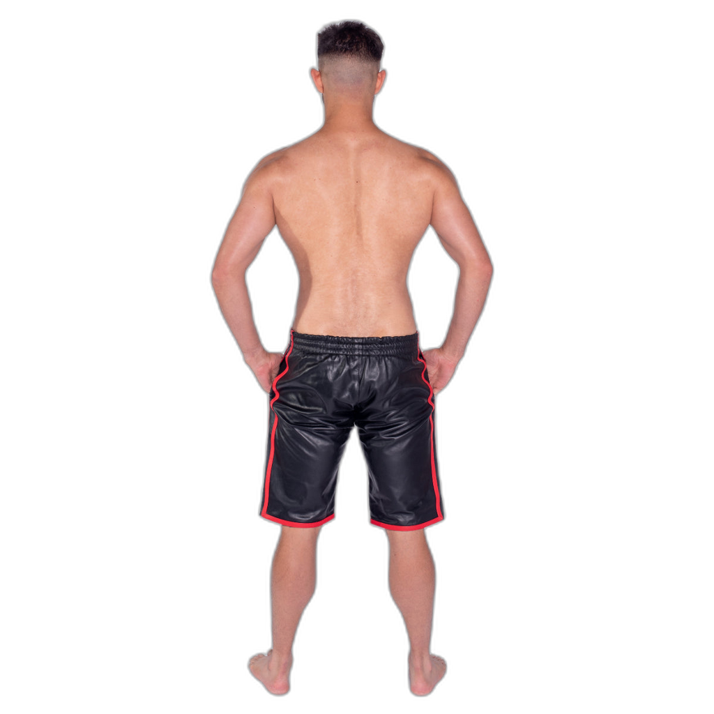 Prowler RED Leather Long Sports Shorts Black Red