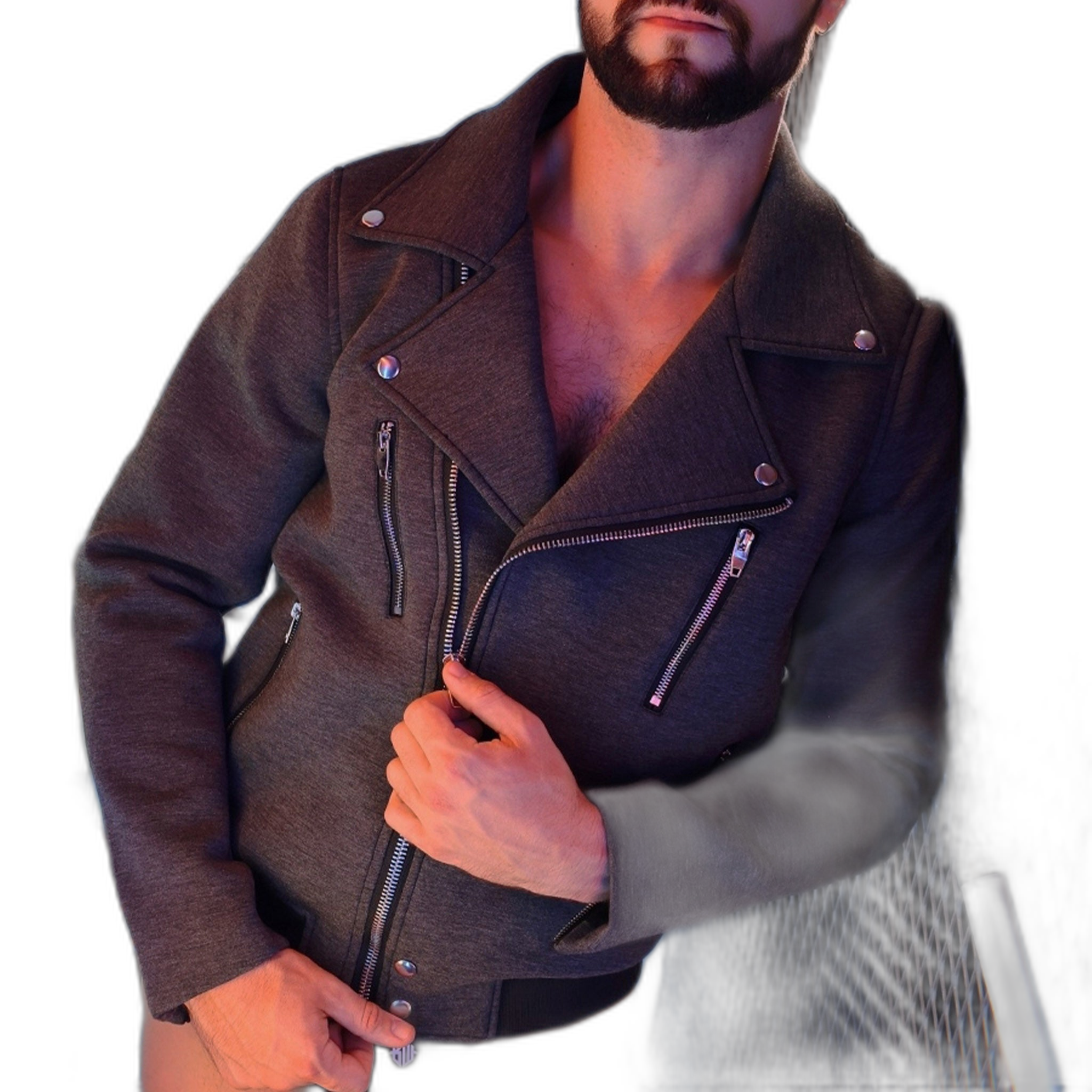 Breedwell Alpha Biker Jacket Charcoal Heather