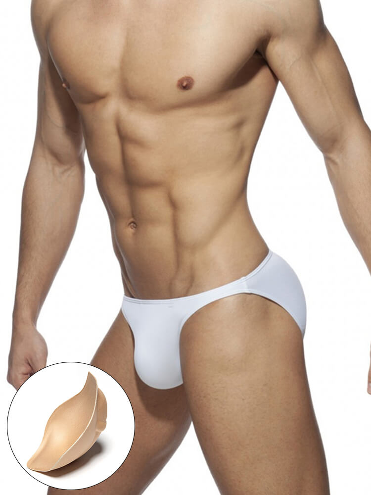 Men's Solid Colour Sexy Cup Swim Briefs