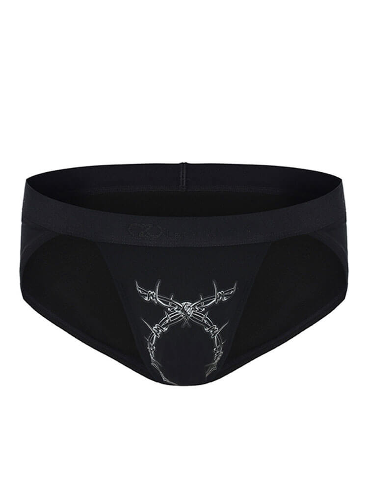 Men's Sexy Thorns Print Pouch High Fork Briefs