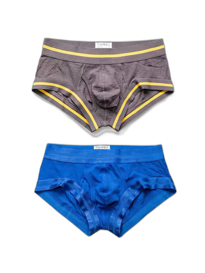 2 Pack Men's Spliced Color Trunks with Functional Fly