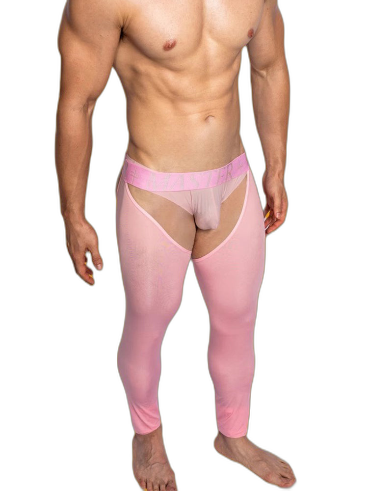 Men's Low-Waist Sexy Hollow Silk-Smooth Semi-Transparent Thermal Pants