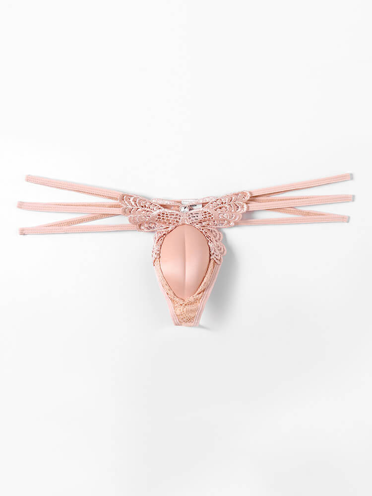 Men's Hidden Cock Sexy Lace Butterfly Thong
