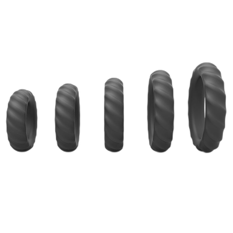 ruff GEAR Pure Silicone XACT Fit Cock Rings 5 Pack