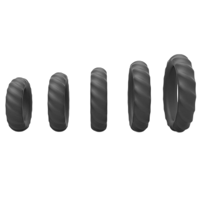 ruff GEAR Pure Silicone XACT Fit Cock Rings 5 Pack