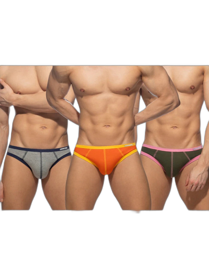 3-pack Men's Cotton 3D U-pouch Briefs