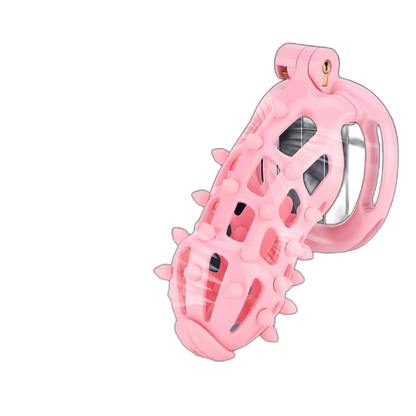 Gorse - Spiked Chastity Cage With Belt and Catheter