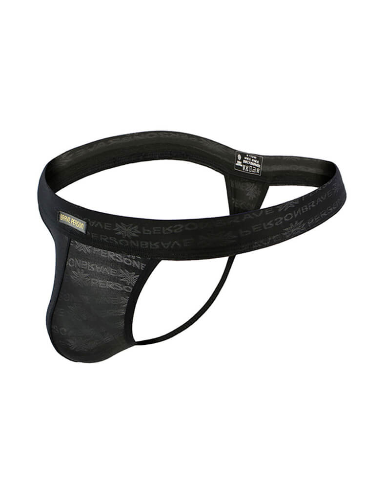Men's Sexy Wide Belt Solid Color Nylon Thong
