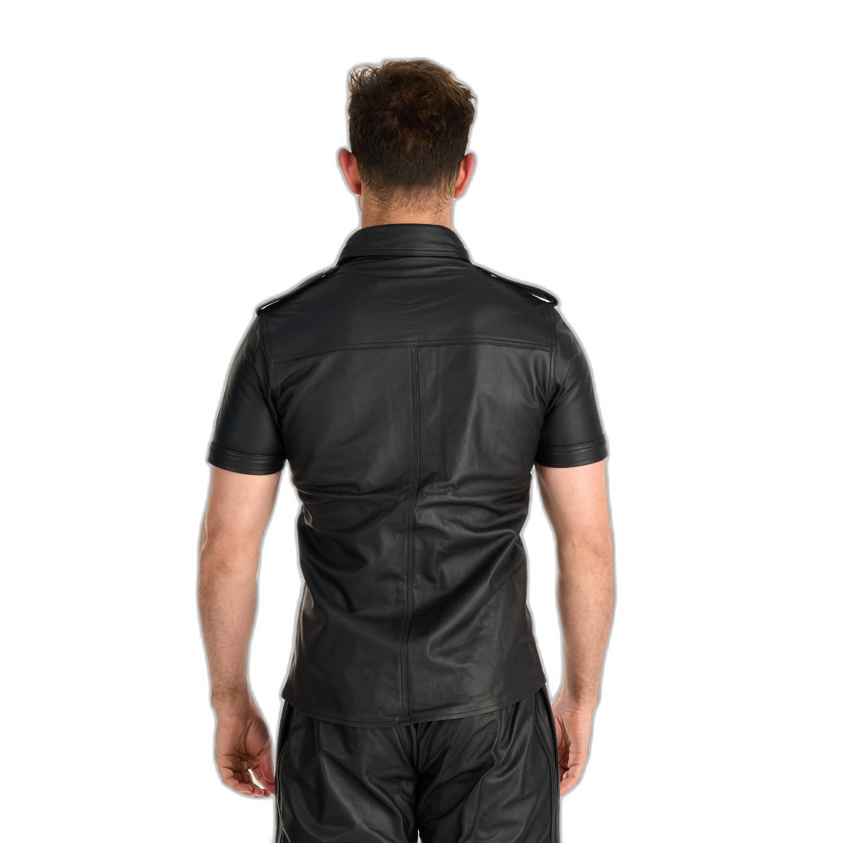 Prowler RED Leather Police Shirt Black