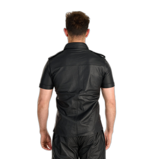 Prowler RED Leather Police Shirt Black