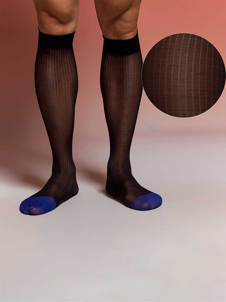 Men's Vertical Striped Business Suit Long Socks