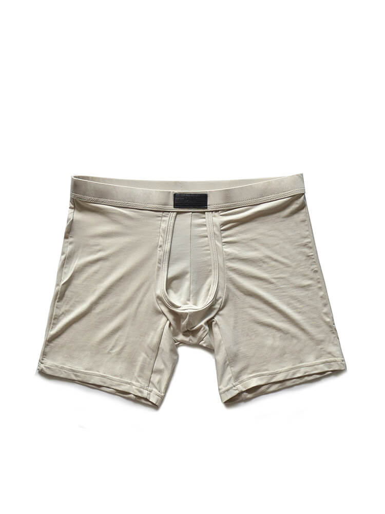 D.M Men's Sexy Exposed Pouch Modal Long Trunks