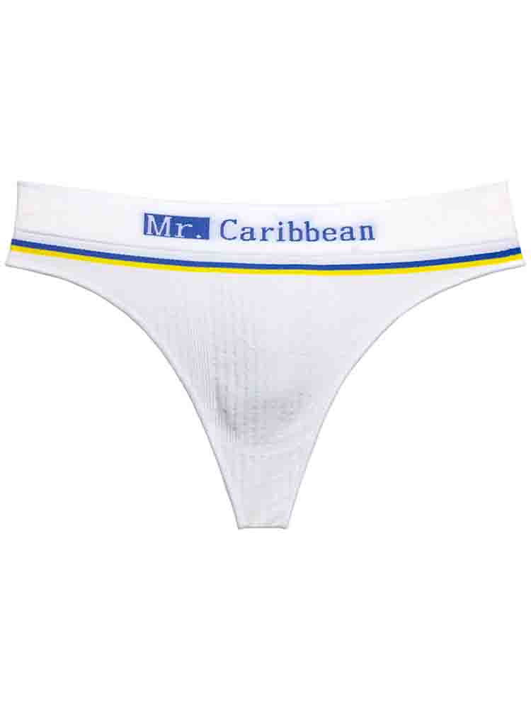 Men's Wide Waist Vertical Striped Seamless Thong
