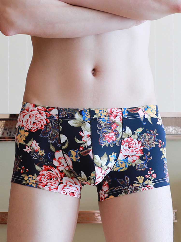 Men's Ice Silk Breathable Summer Printed Trunks