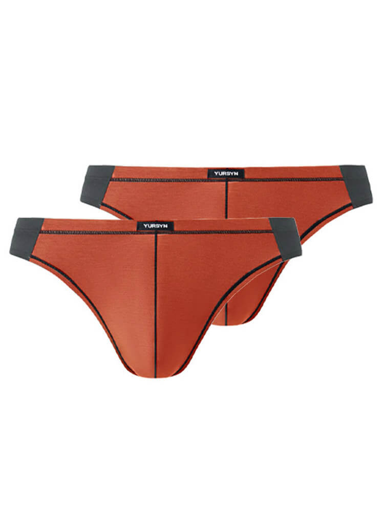 Men's Sexy Color-Blocked Modal Ice Silk Briefs
