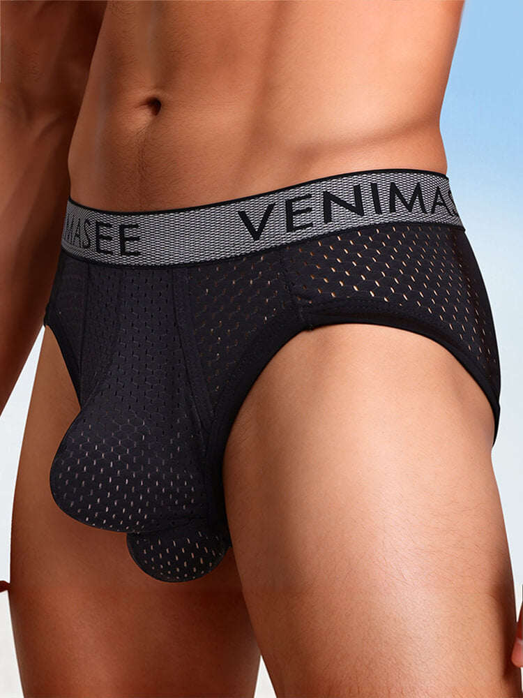 Men's Separated-Pouch Ice Silk Mesh Breathable Briefs