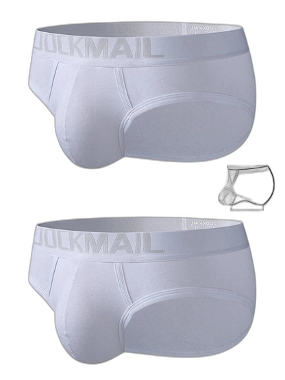 2 Pack Men's Sexy Cotton Support Contour Pouch Briefs