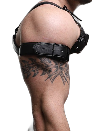 ruff GEAR Double Tone Leather Bicep Strap Black