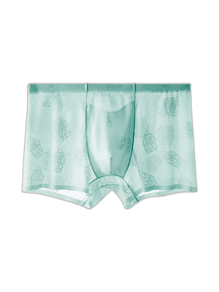 4 Pack Men's Ice Silk Antibacterial Mid-Rise Seamless Comfort Trunks