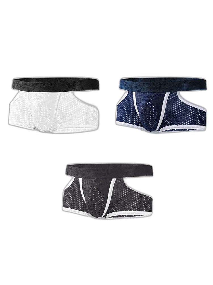 3 Pack Men's Breathable Mesh Lightweight & Airy Supportive Fit Trunks