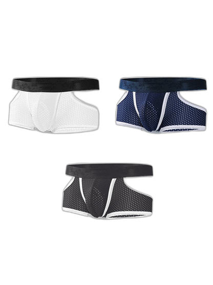 3 Pack Men's Breathable Mesh Lightweight & Airy Supportive Fit Trunks