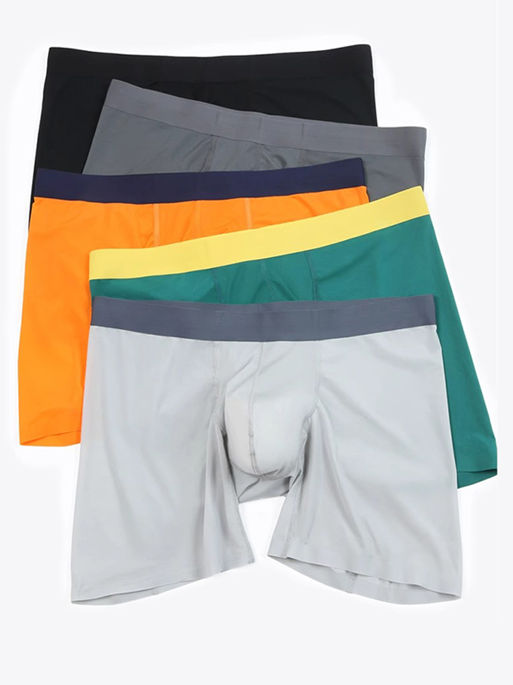 3 Pack Men's Ice Silk Athletic Long Boxer Briefs