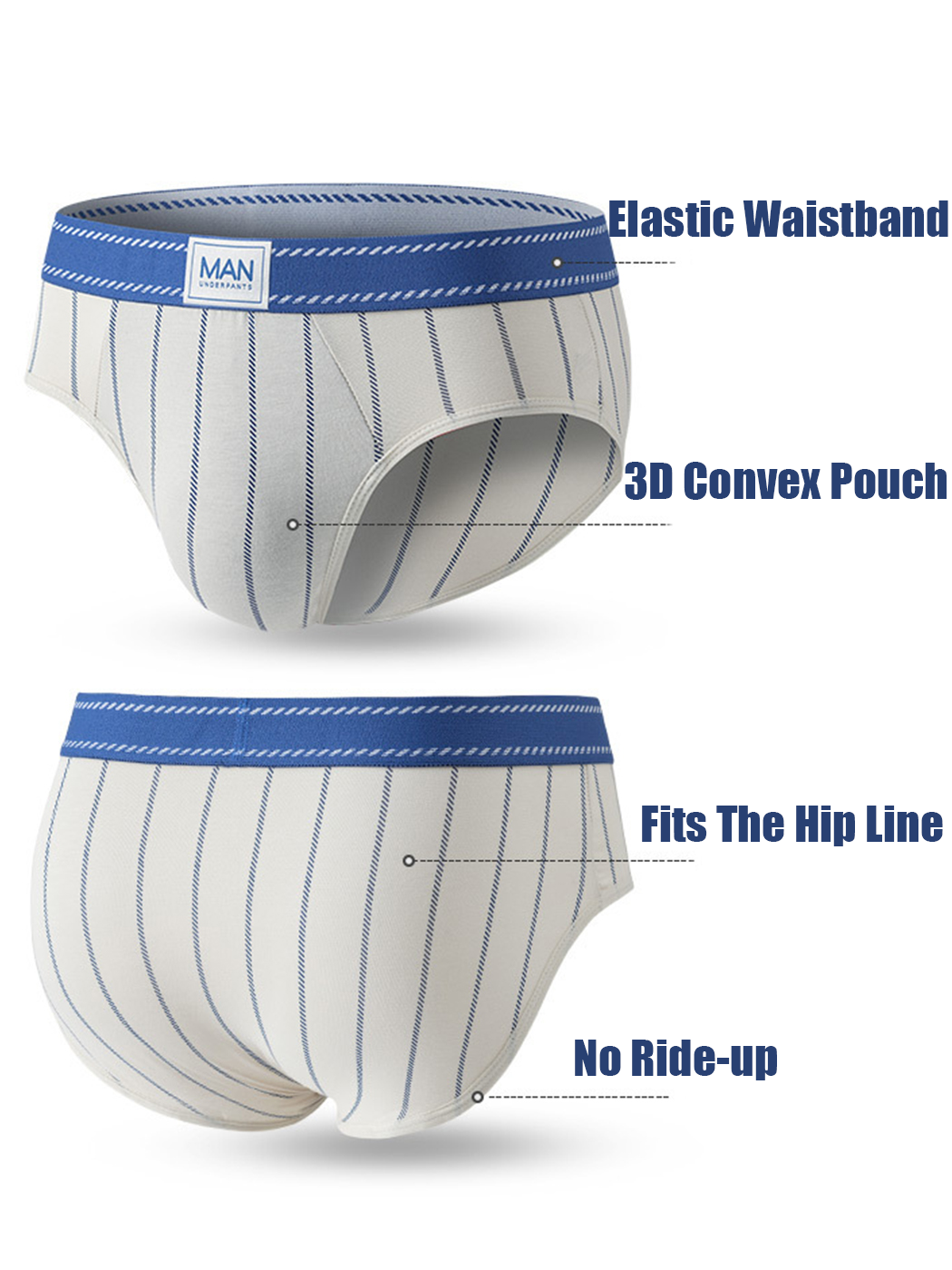 3 Pack Men’s Classic Striped Briefs