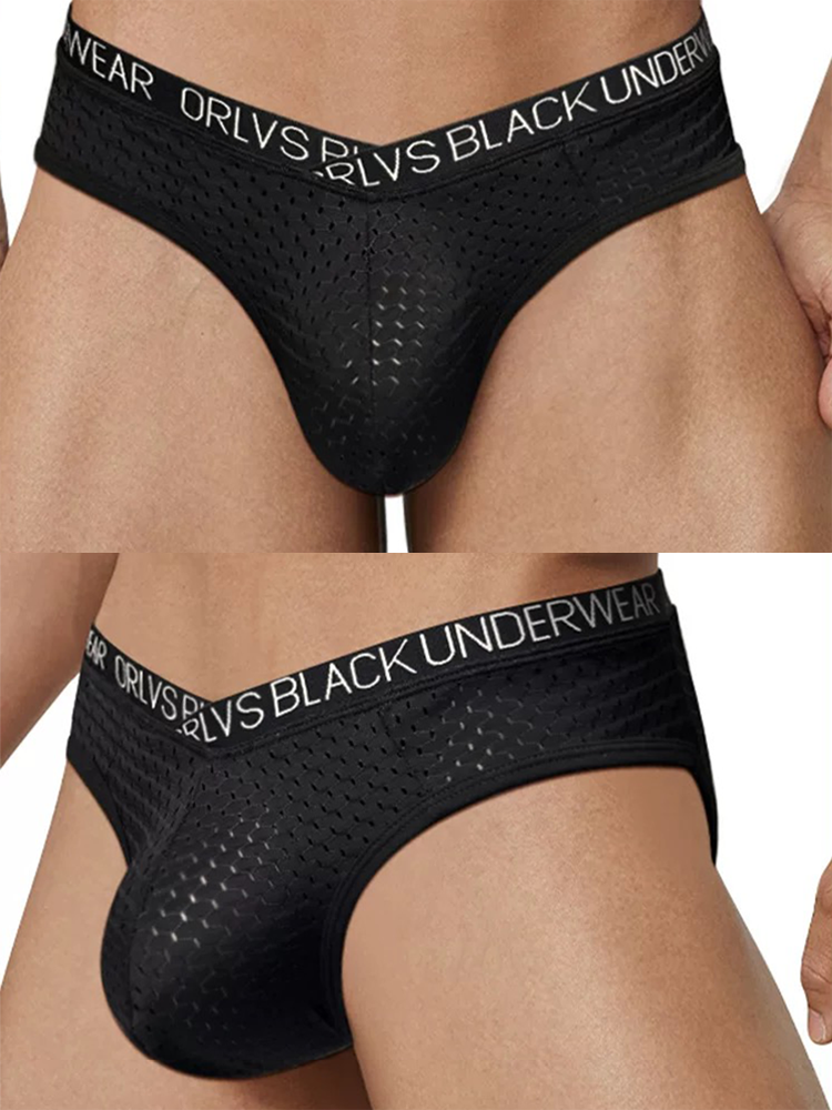 2 Pack Men's Sexy V-shape Waistband Mesh Bikinis